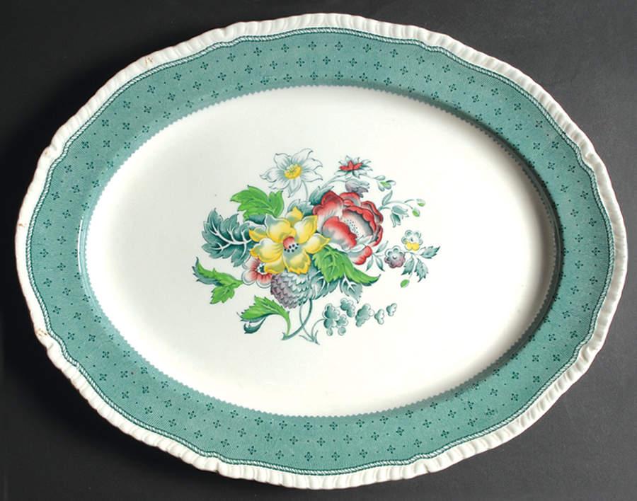 Plymouth Green 16" Oval Serving Platter by Ridgway (Ridgways)-1
