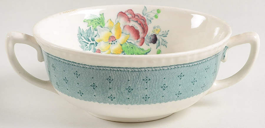 Plymouth Green Flat Cream Soup Bowl by Ridgway (Ridgways)-1