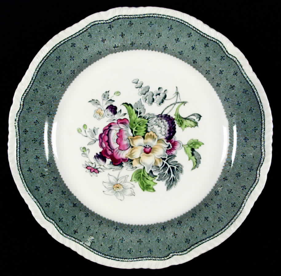 Plymouth Green Dinner Plate by Ridgway (Ridgways)-1