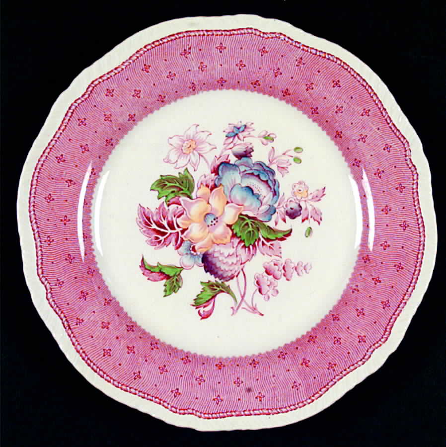Plymouth Red Salad Plate by Ridgway (Ridgways)-1
