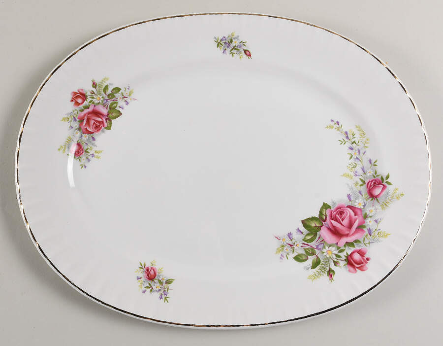 Regal Rose 14" Oval Serving Platter by Ridgway (Ridgways)-1