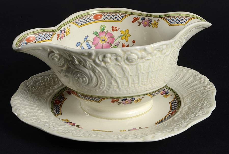 The Residency Gravy Boat with Attached Underplate by Ridgway (Ridgways)-1