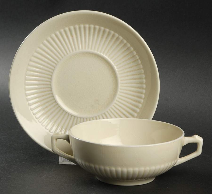 RID6 Flat Cream Soup Bowl & Saucer Set by Ridgway (Ridgways)-1