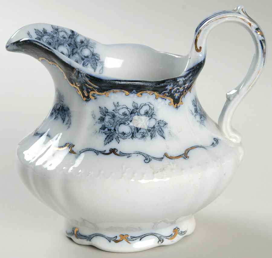 Rose (Flow Blue) Creamer by Ridgway (Ridgways)-1