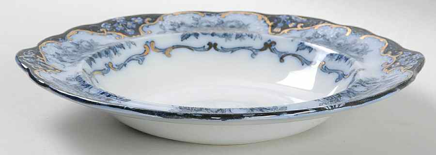 Rose (Flow Blue) Round Butter No Lid by Ridgway (Ridgways)-1