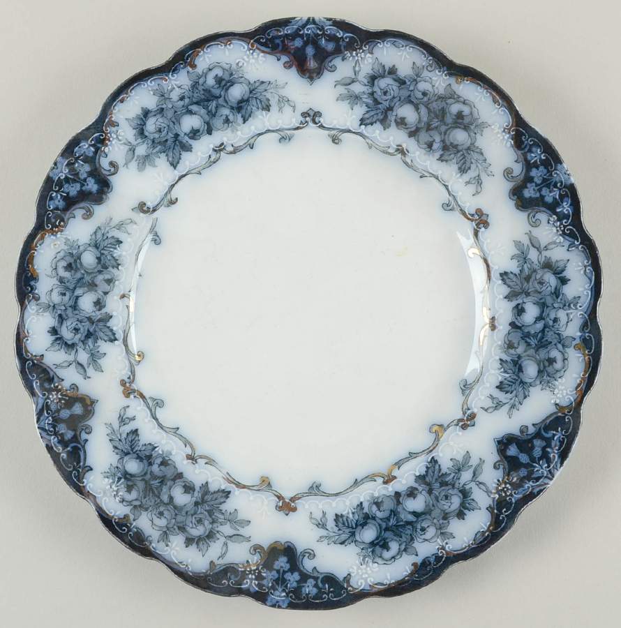 Rose (Flow Blue) Dinner Plate by Ridgway (Ridgways)-1