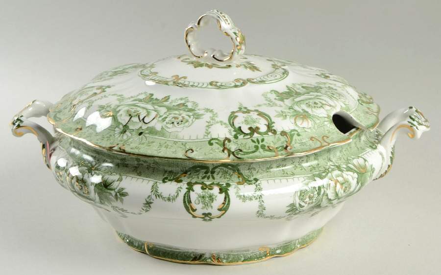 Roxbury Green Tureen &  Lid by Ridgway (Ridgways)-1