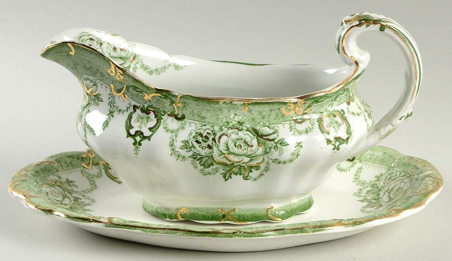 Roxbury Green Gravy Boat & Underplate by Ridgway (Ridgways)-1