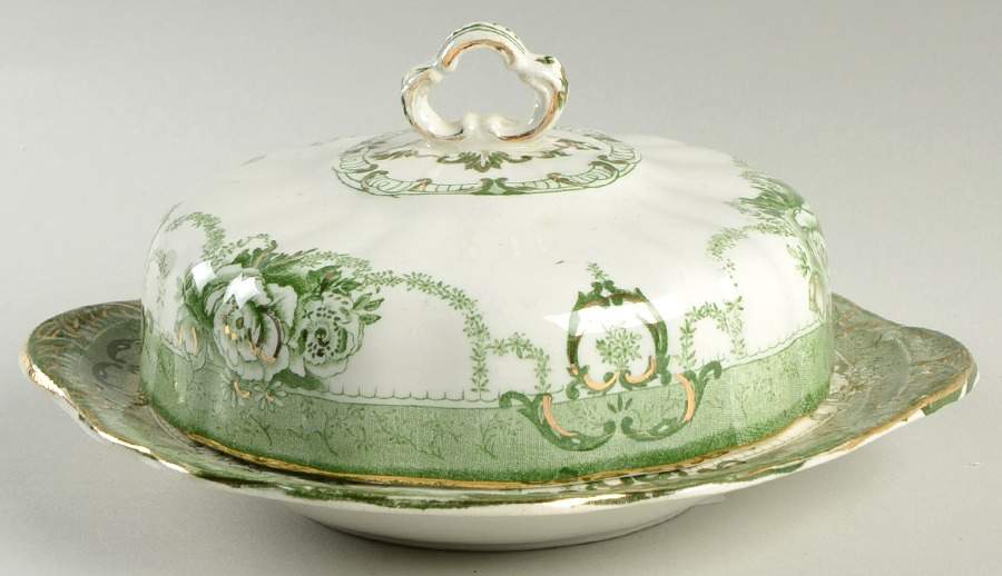 Roxbury Green Round Covered Butter by Ridgway (Ridgways)-1