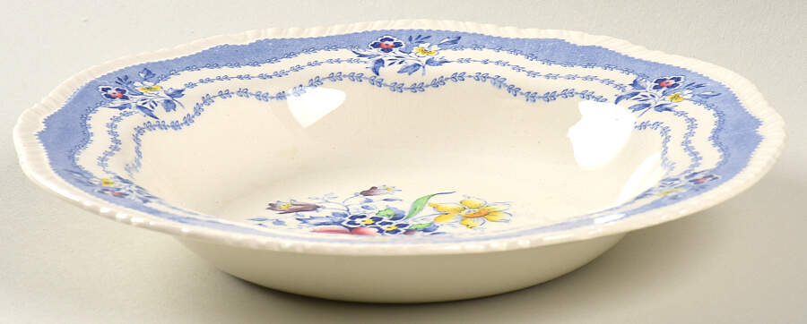 Rutland Blue Rim Soup Bowl by Ridgway (Ridgways)-1