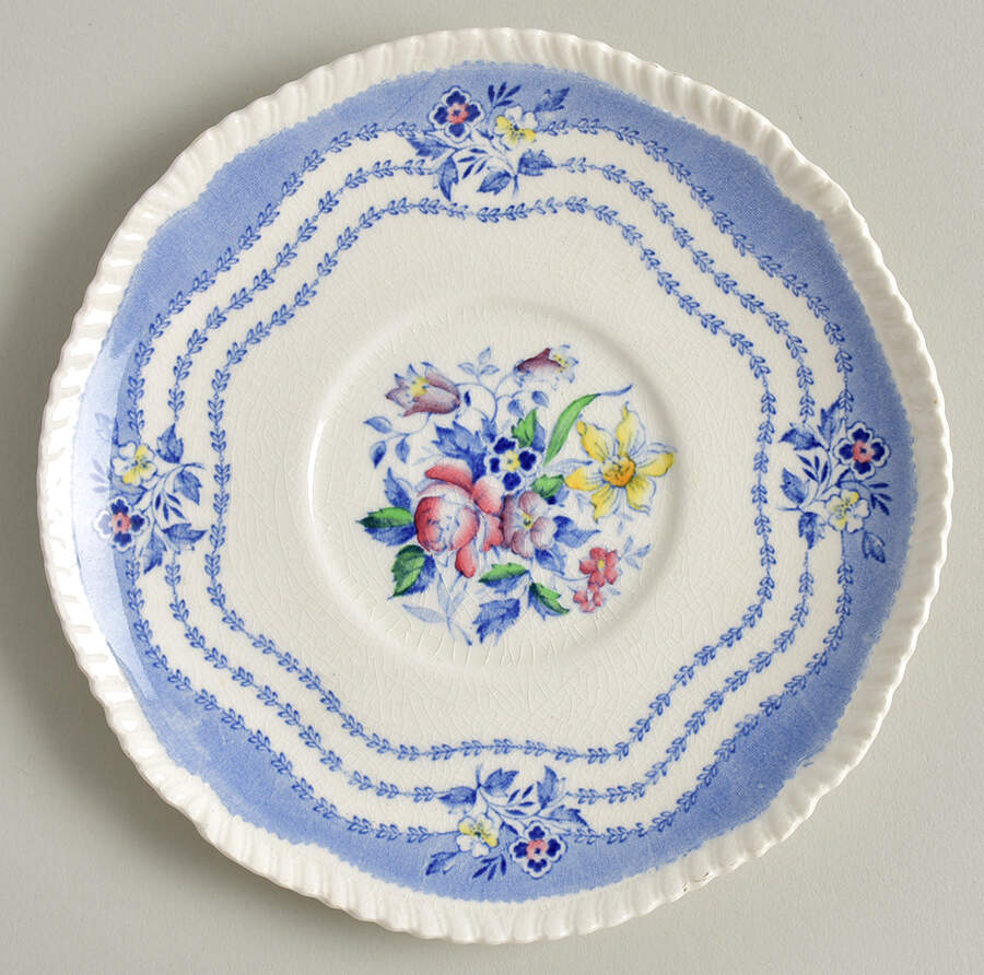 Rutland Blue Saucer for Cream Soup Bowl by Ridgway (Ridgways)-1
