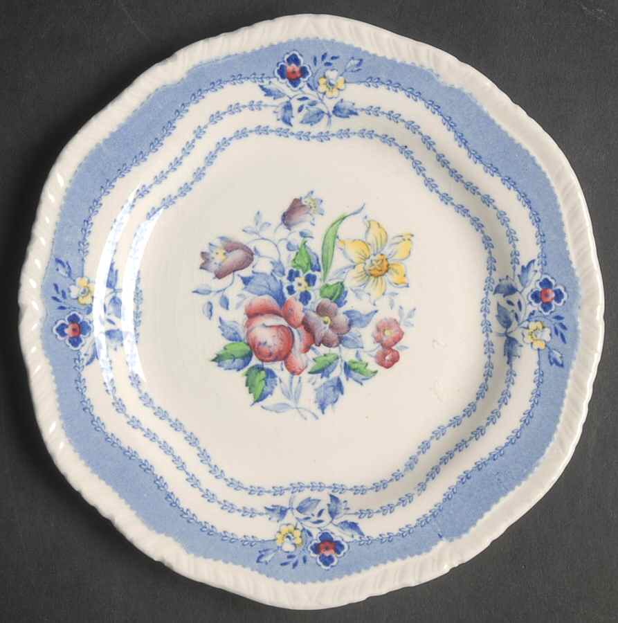 Rutland Blue Bread & Butter Plate by Ridgway (Ridgways)-1