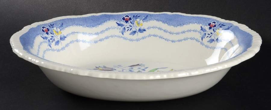 Rutland Blue 10" Oval Vegetable Bowl by Ridgway (Ridgways)-1