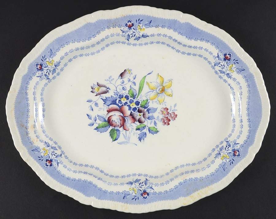 Rutland Blue 12" Oval Serving Platter by Ridgway (Ridgways)-1