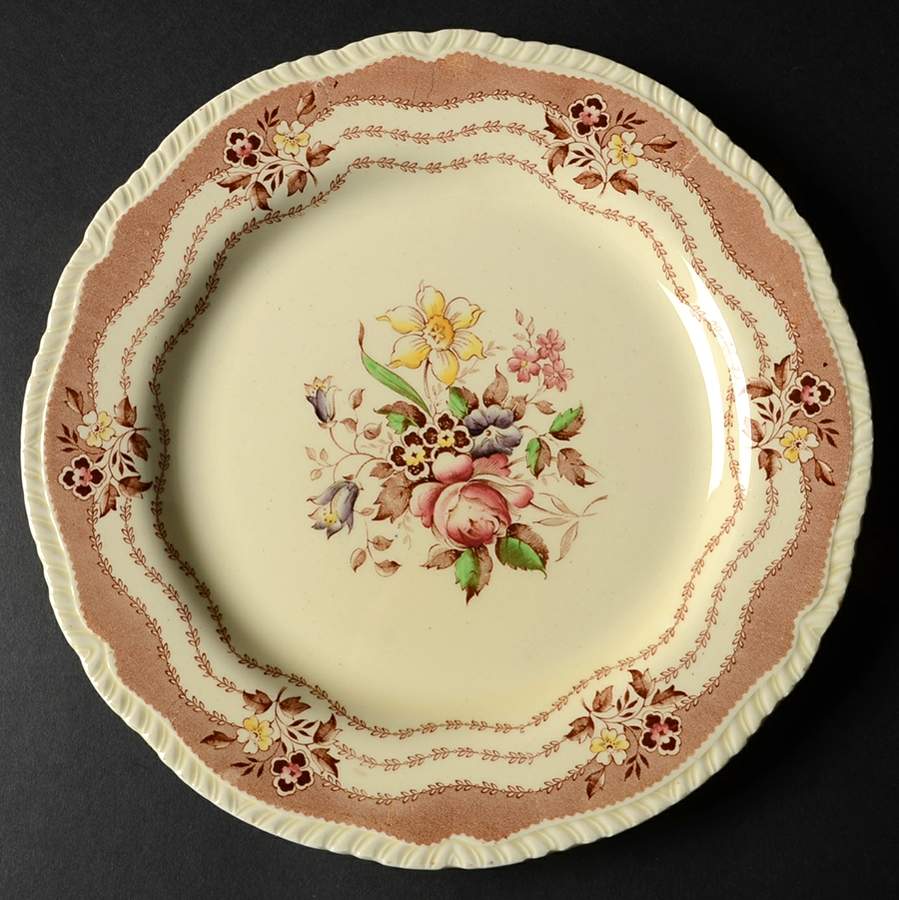 Rutland Brown Dinner Plate by Ridgway (Ridgways)-1