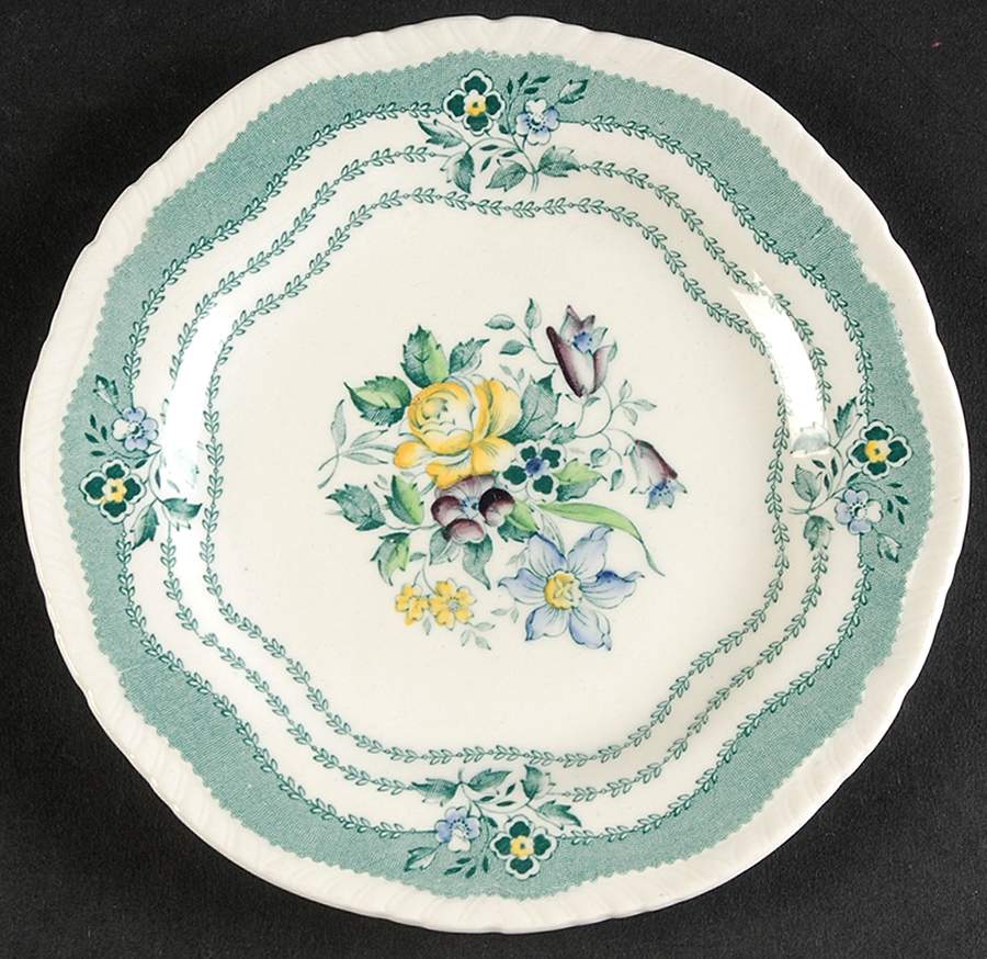 Rutland Green Bread & Butter Plate by Ridgway (Ridgways)-1