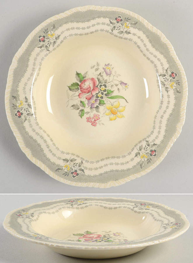 Rutland Grey Rim Soup Bowl by Ridgway (Ridgways)-1
