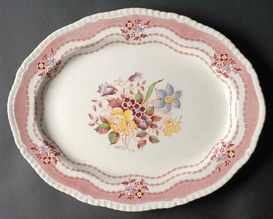 Rutland Red 14" Oval Serving Platter by Ridgway (Ridgways)-1