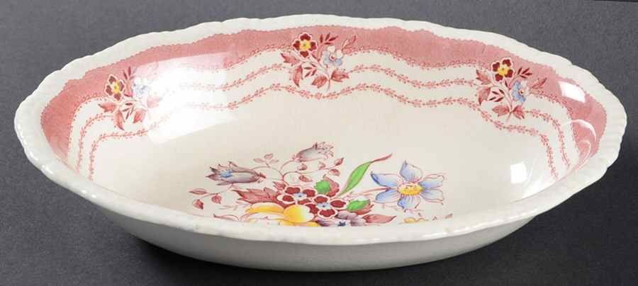 Rutland Red 9" Oval Vegetable Bowl by Ridgway (Ridgways)-1