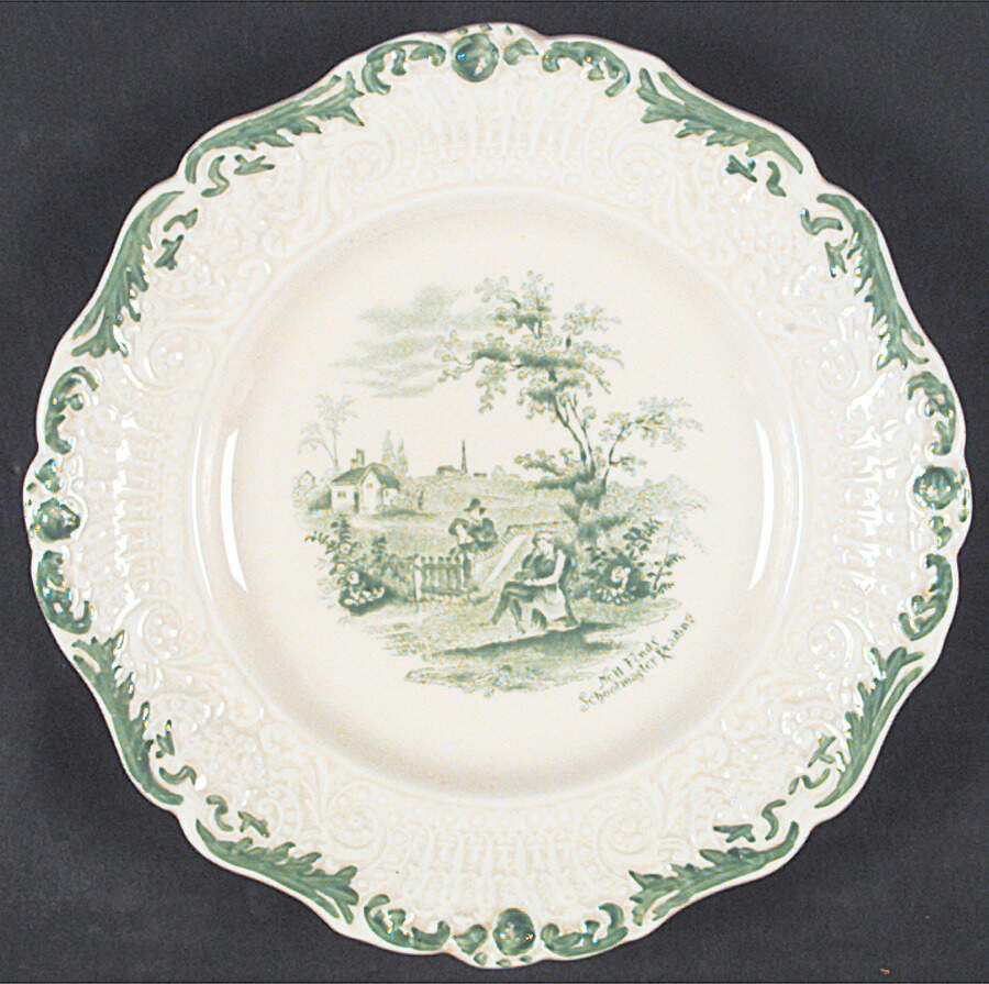Scenes From Charles Dickens Green Salad Plate by Ridgway (Ridgways)-1