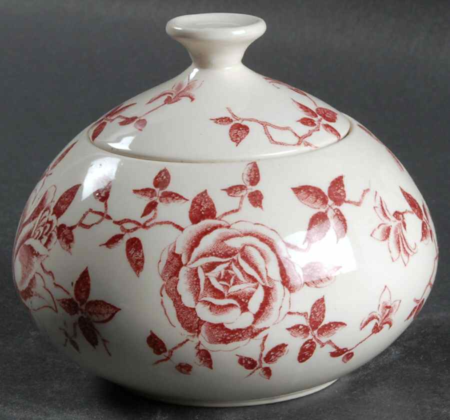 Shadow Rose Sugar Bowl & Lid by Ridgway (Ridgways)-1