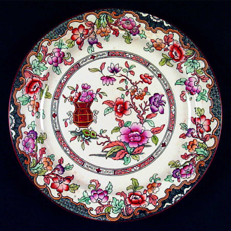 Simlay (Smooth, Red Trim) Luncheon Plate by Ridgway (Ridgways)-1