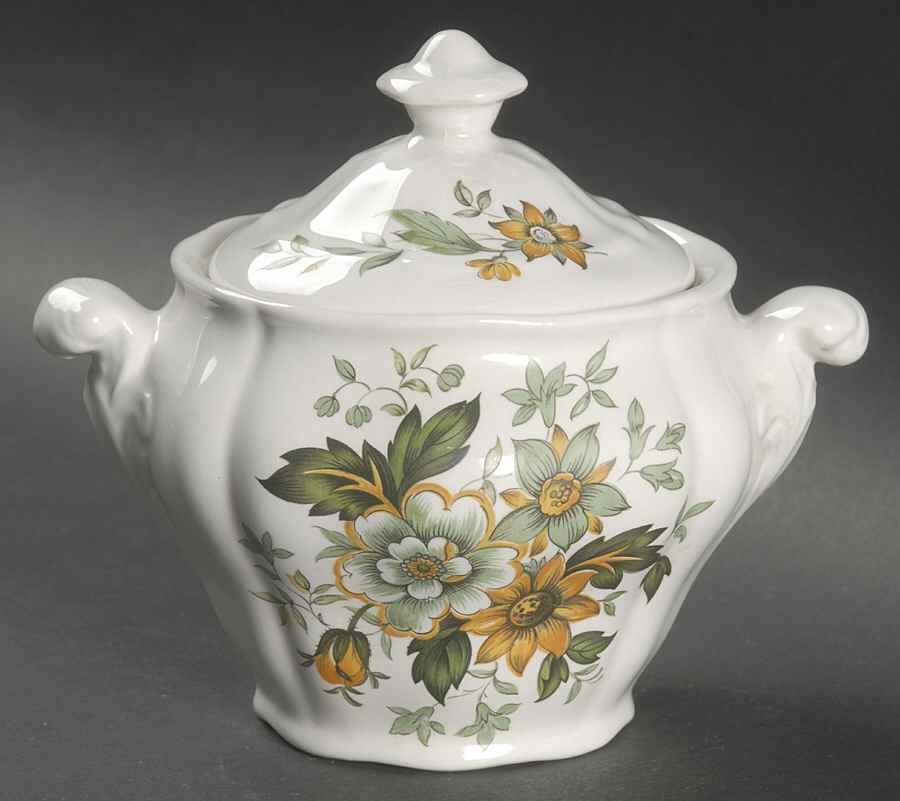 Spring Garden Sugar Bowl & Lid by Ridgway (Ridgways)-1