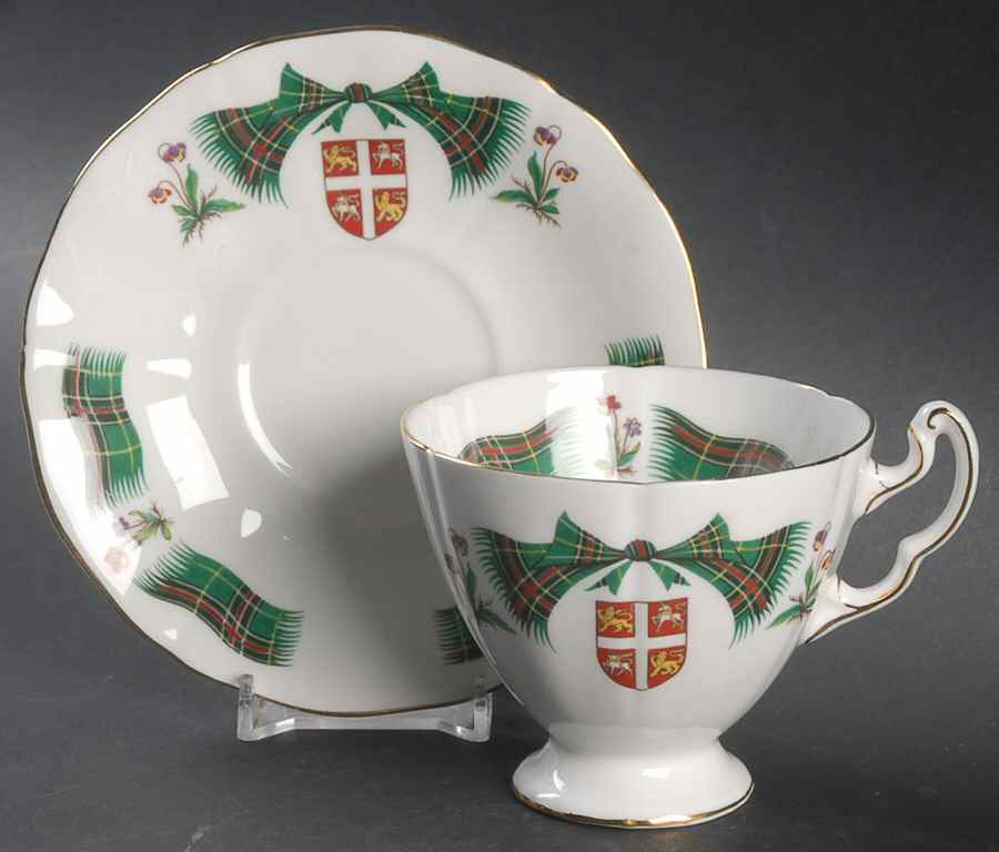 Tartan Footed Cup & Saucer Set by Ridgway (Ridgways)-1