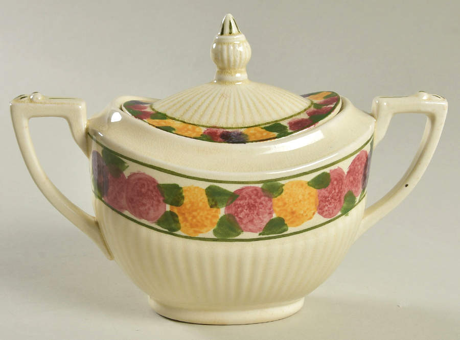 Tuberose Sugar Bowl & Lid by Ridgway (Ridgways)-1