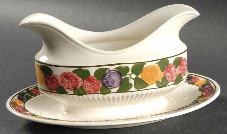 Tuberose Gravy Boat with Attached Underplate by Ridgway (Ridgways)-1