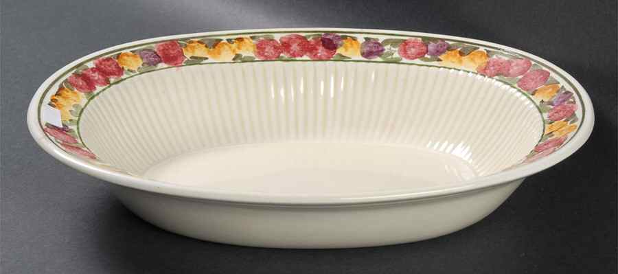 Tuberose 10" Oval Vegetable Bowl by Ridgway (Ridgways)-1