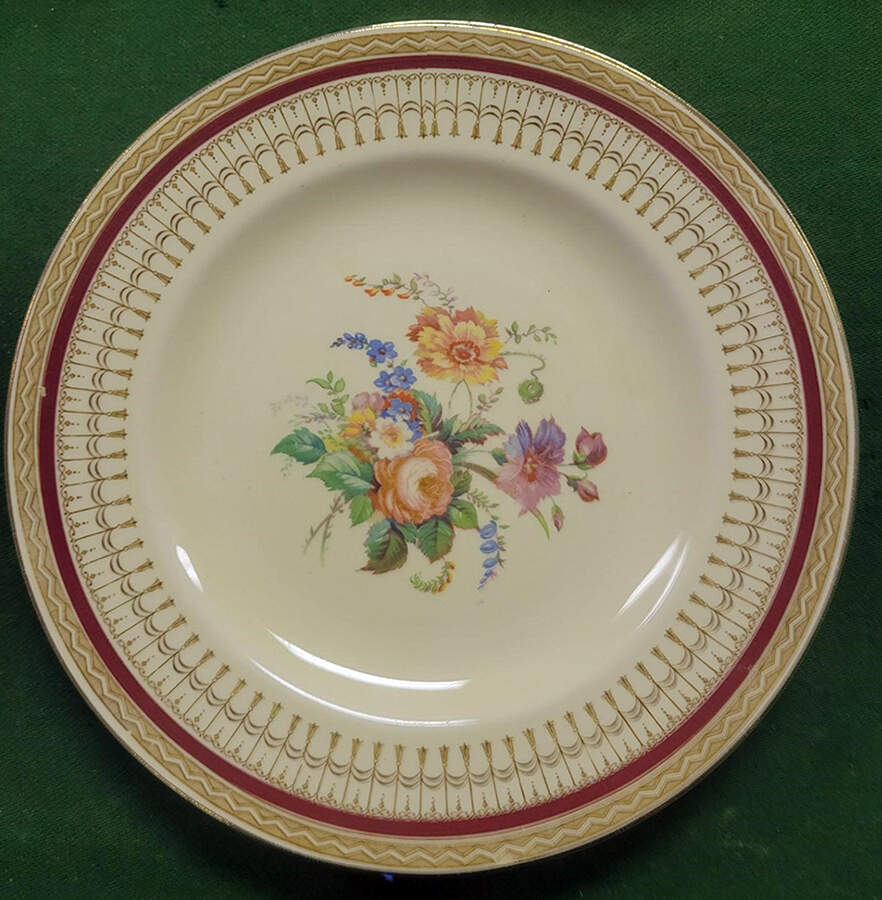 Venetian Red (Floral Center Design) Dinner Plate by Ridgway (Ridgways)-1