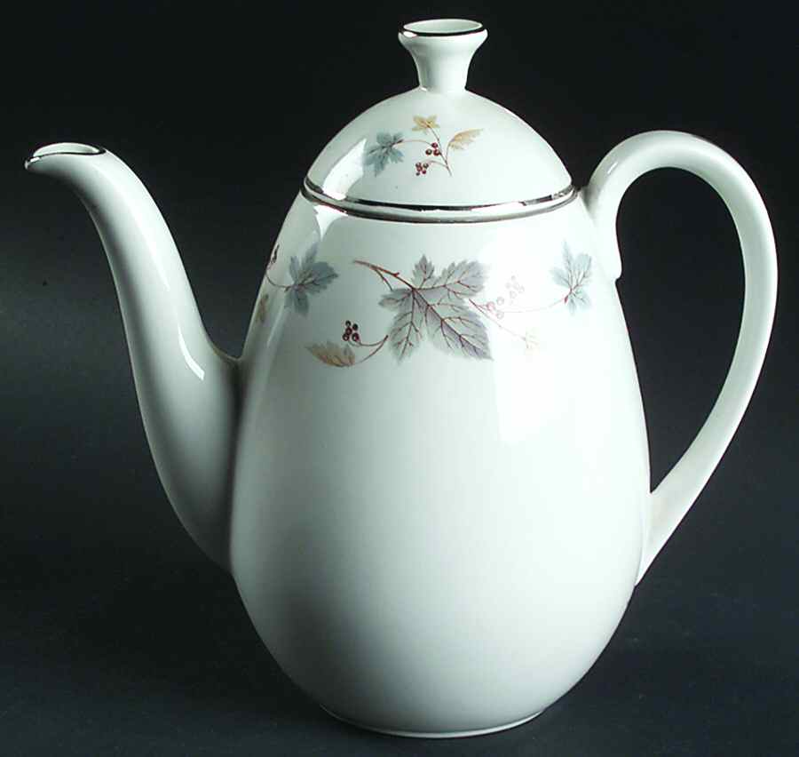 Vinewood (Grey Leaves) Mini Coffee Pot & Lid by Ridgway (Ridgways)-1