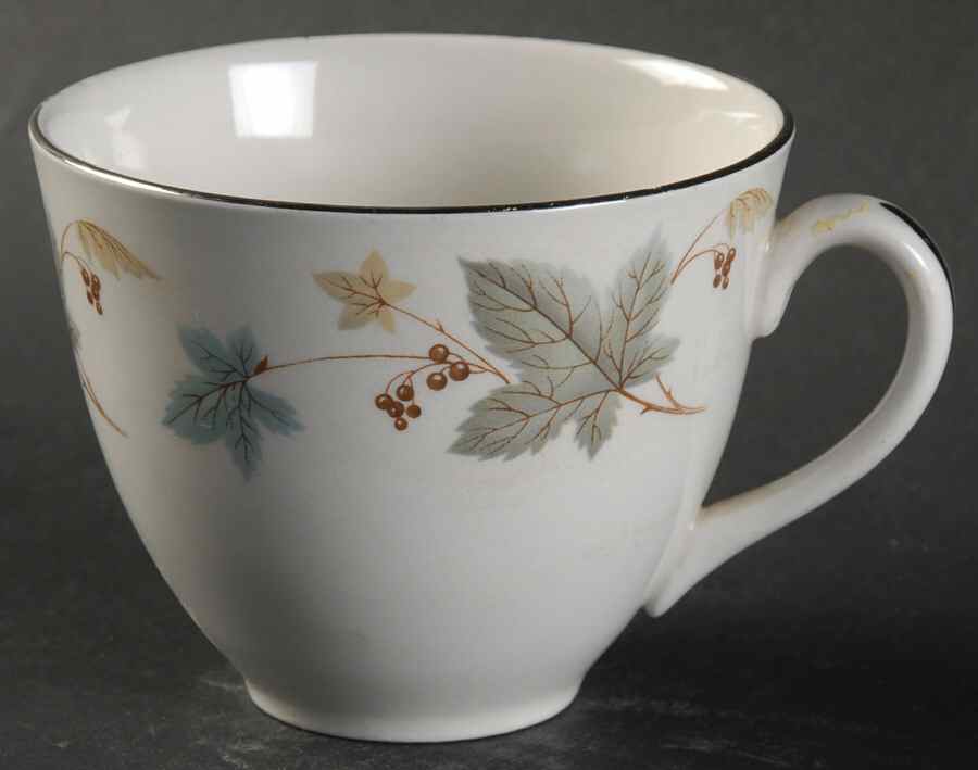 Vinewood (Grey Leaves) Flat Cup by Ridgway (Ridgways)-1