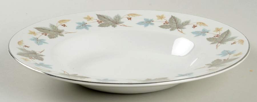 Vinewood (Grey Leaves) Rim Soup Bowl by Ridgway (Ridgways)-1