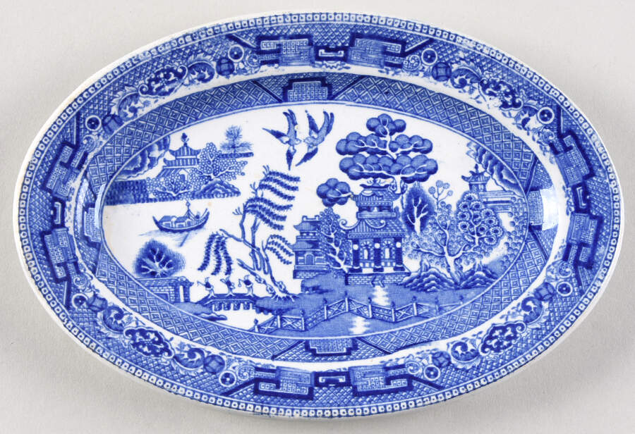 Willow Blue (Birds, Diamond Stamp) Relish by Ridgway (Ridgways)-1