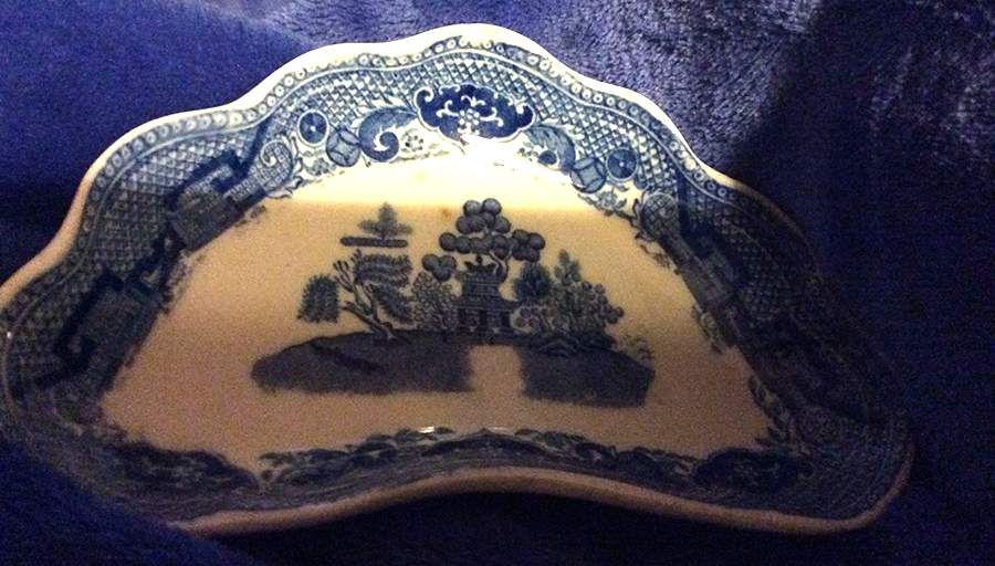 Willow Blue (Birds, Diamond Stamp) Bone Dish by Ridgway (Ridgways)-1