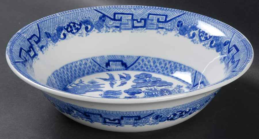 Willow Blue (Birds, Diamond Stamp) 8" Round Vegetable Bowl by Ridgway (Ridgways)-1