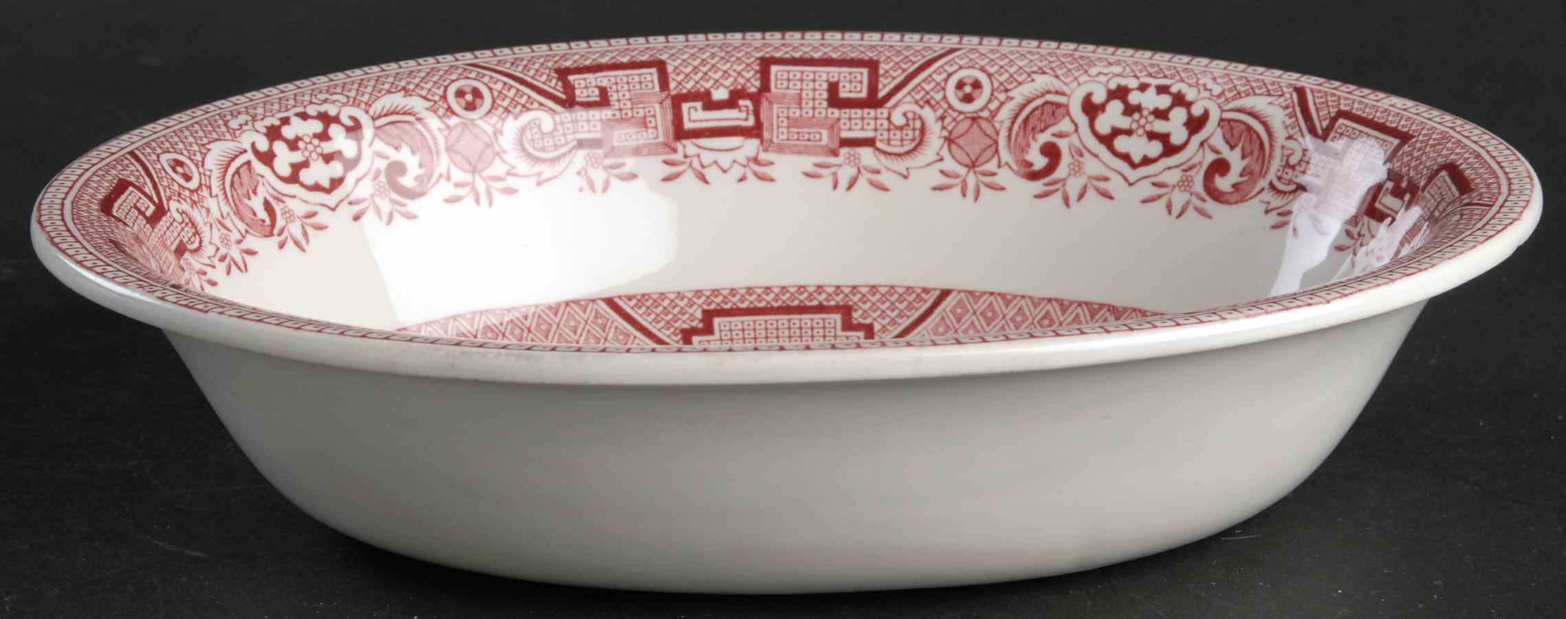 Willow Pink 8" Oval Vegetable Bowl by Ridgway (Ridgways)-1