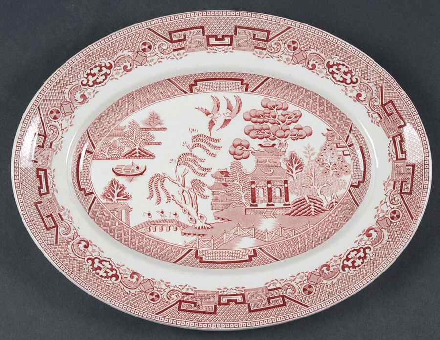 Willow Pink 11" Oval Serving Platter by Ridgway (Ridgways)-1
