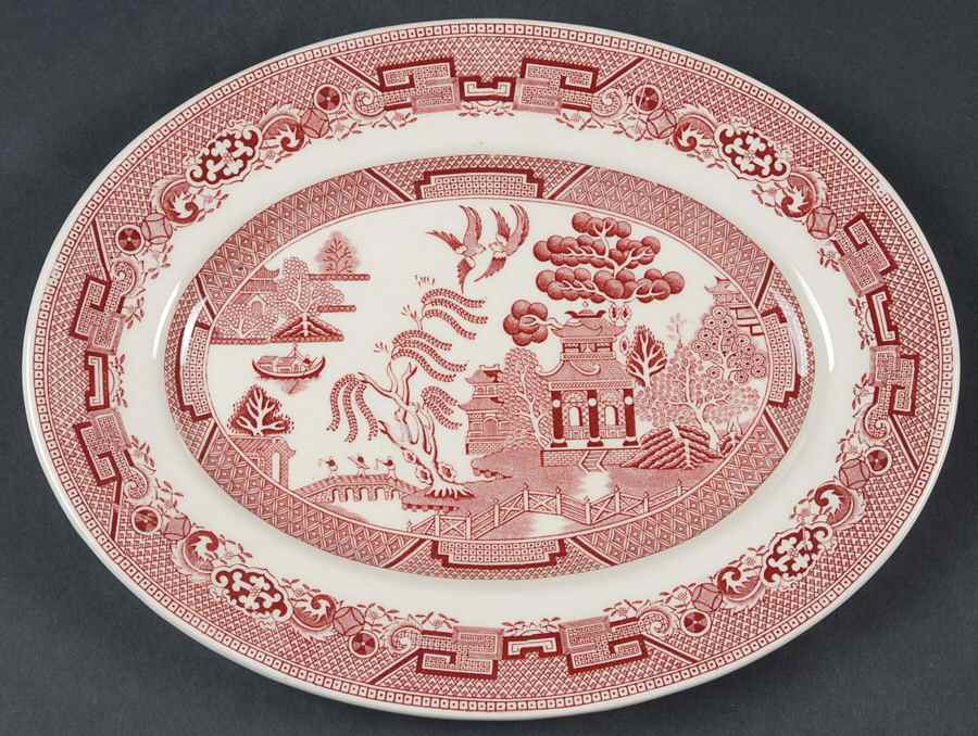 Willow Pink 11" Oval Serving Platter by Ridgway (Ridgways)-1