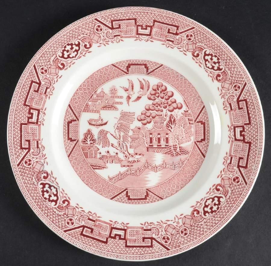 Willow Pink Luncheon Plate by Ridgway (Ridgways)-1