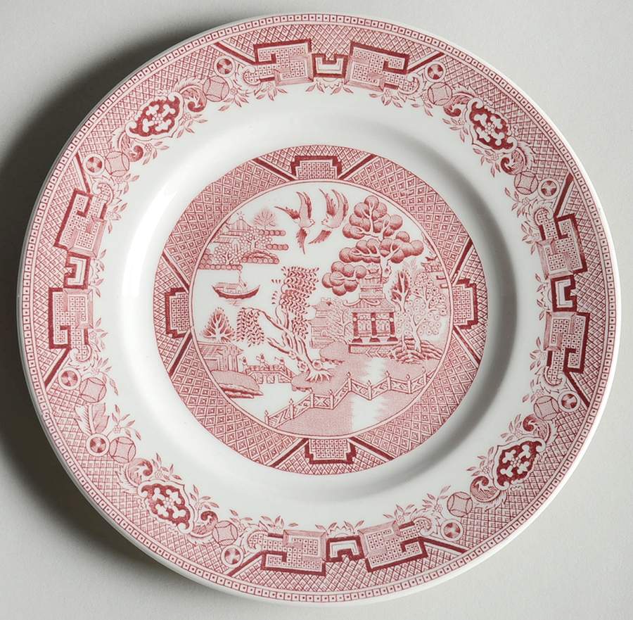 Willow Pink Dessert/Pie Plate by Ridgway (Ridgways)-1