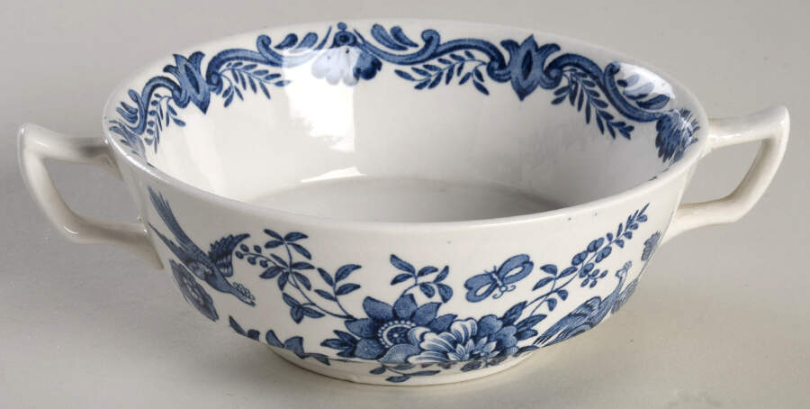 Windsor Blue Flat Cream Soup Bowl by Ridgway (Ridgways)-1