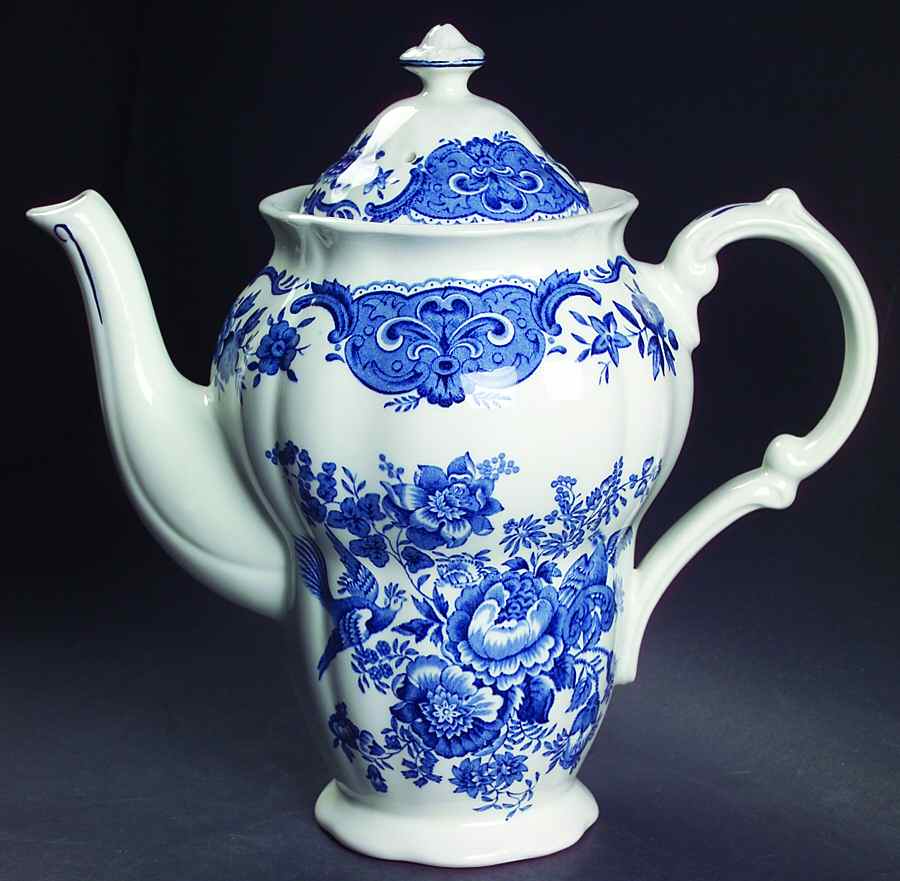 Windsor Blue Coffee Pot & Lid by Ridgway (Ridgways)-1