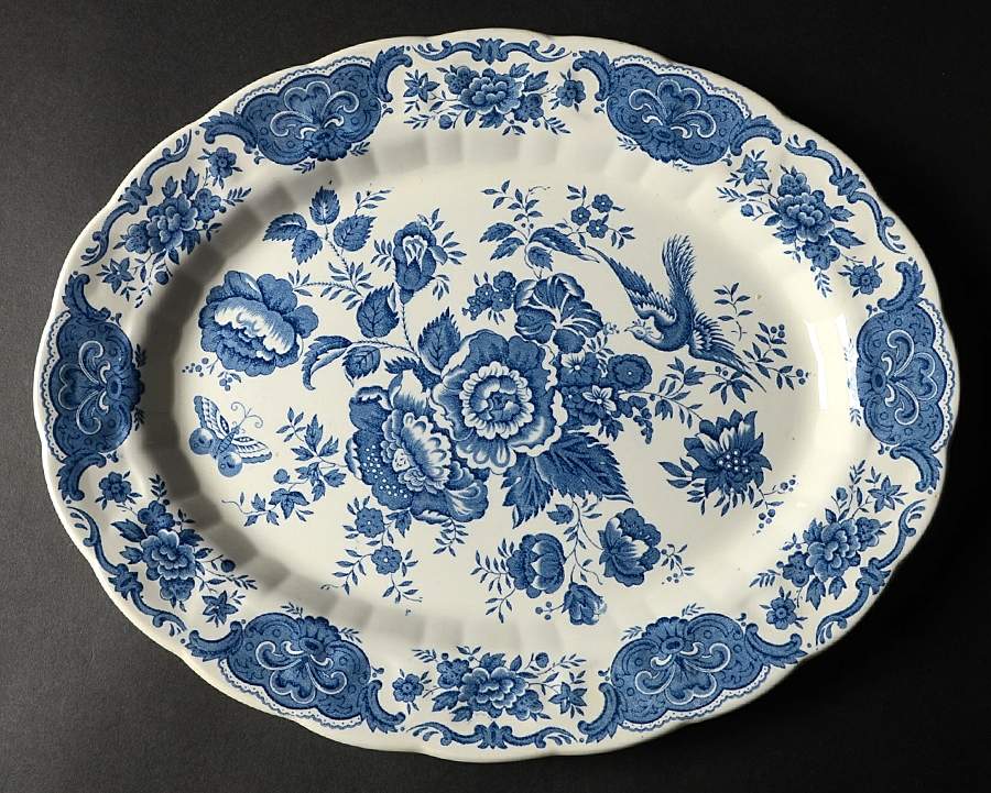 Windsor Blue 13" Oval Serving Platter by Ridgway (Ridgways)-1