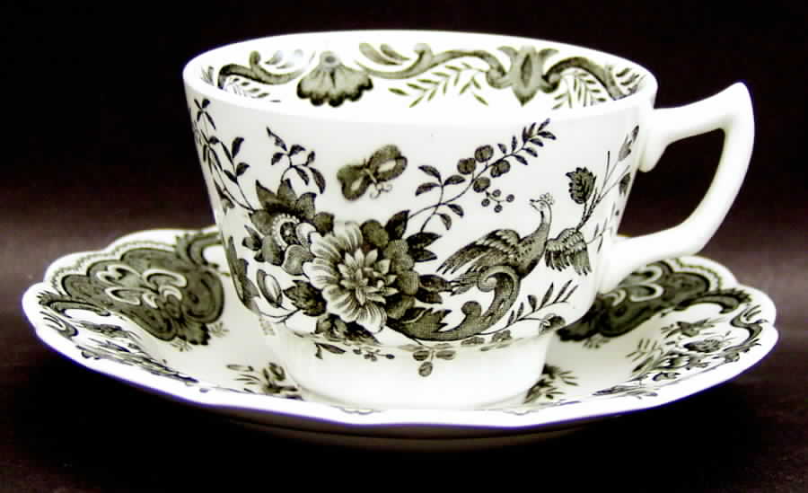 Windsor Black Flat Cup & Saucer Set by Ridgway (Ridgways)-1