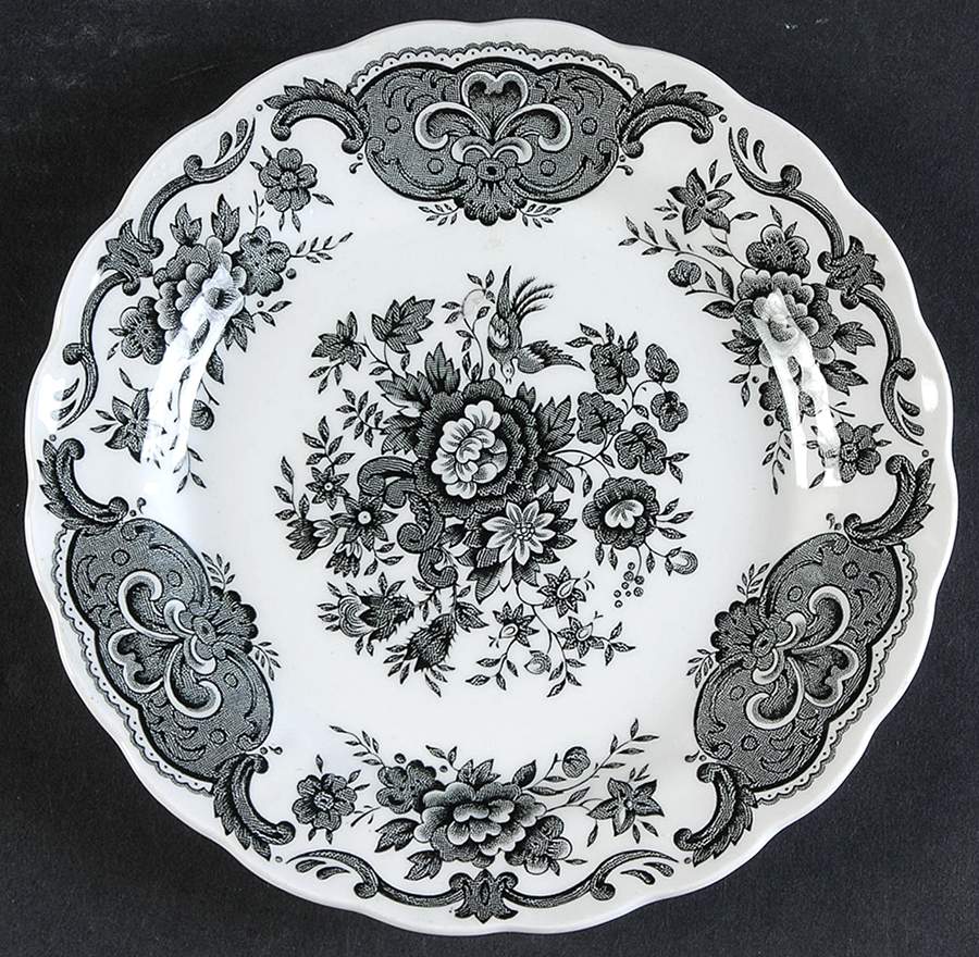 Windsor Black Bread & Butter Plate by Ridgway (Ridgways)-1