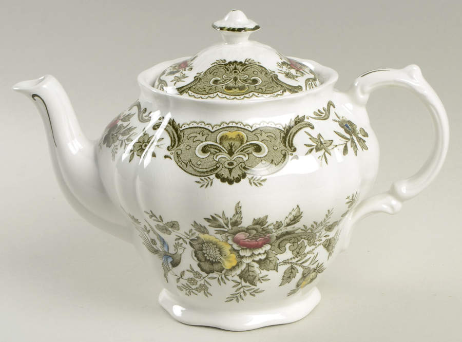 Windsor Green Multicolor Teapot & Lid by Ridgway (Ridgways)-1