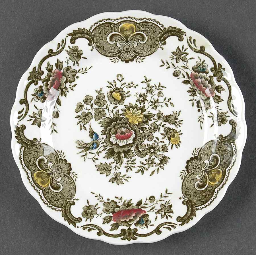 Windsor Green Multicolor Bread & Butter Plate by Ridgway (Ridgways)-1